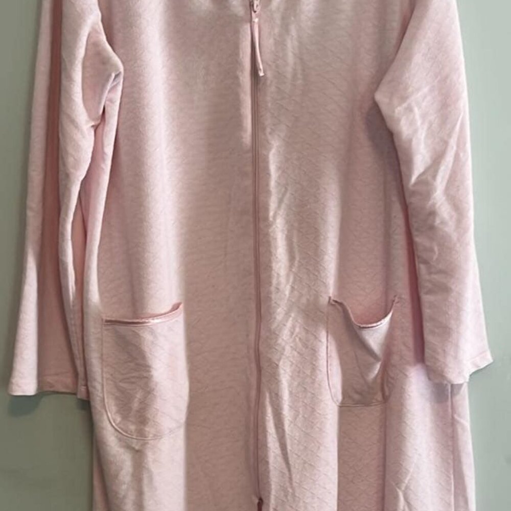 Secret Treasures Robe House Coat Pink Zip Up Pockets Cozy Cottagecore Relaxed‎
